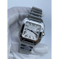 (준비완료/특급배송)NO.2924/BV공장 까르띠에 산토스 2018 미디움 스틸 화이트다이얼 스마트링크 브슬 35MM